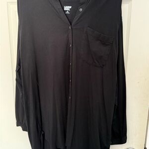 Lands' End Women's Elegant Black Button-Down Shirt